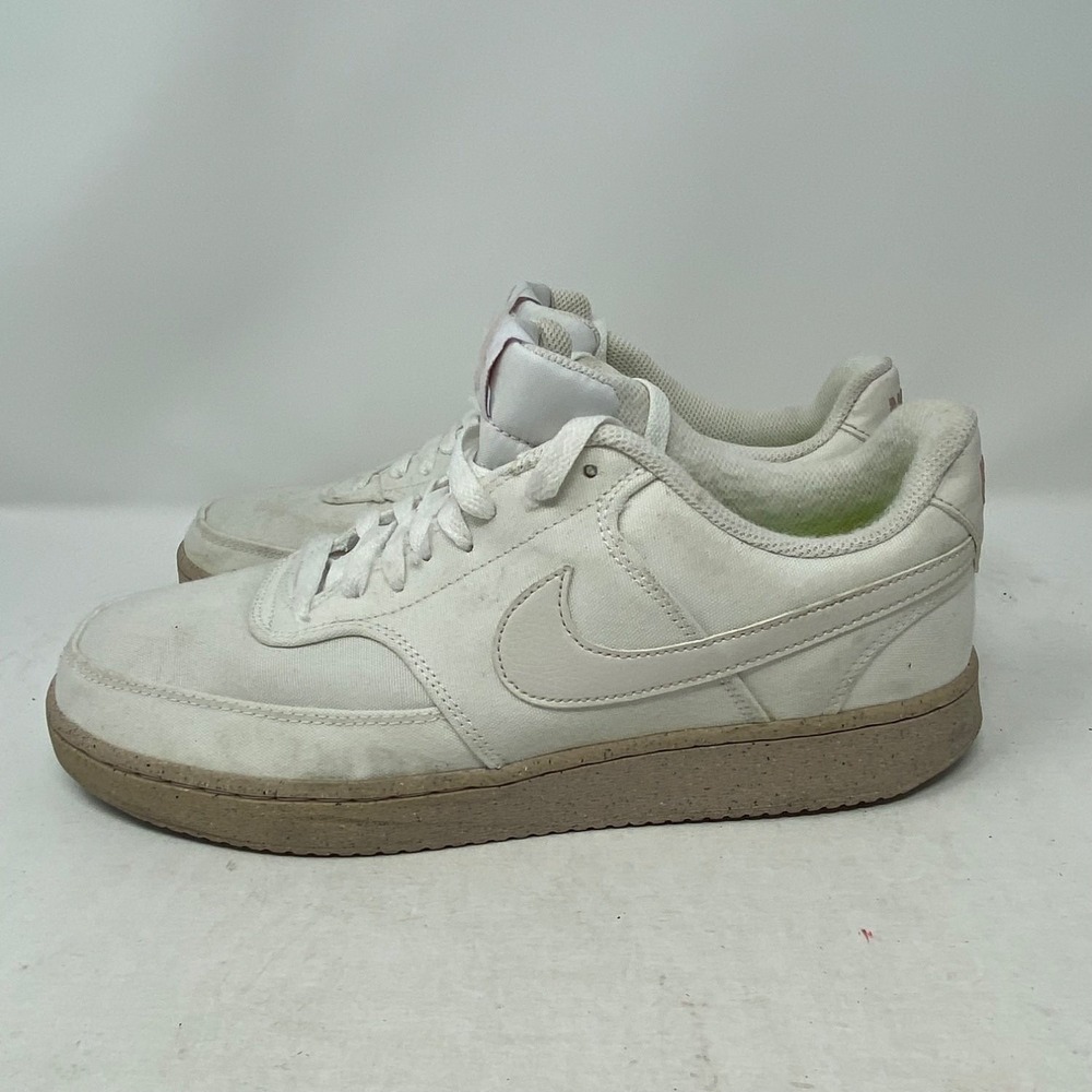 Nike Court Vision Low Next Nature White Canvas Sneakers Womens 11 DJ6259-101